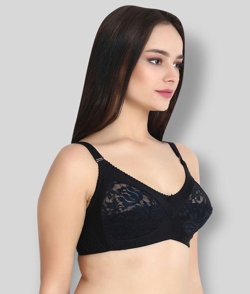 KYODO - Black Cotton Blend Non - Padded Women's Everyday Bra ( Pack of 1 ) - 36B, Black