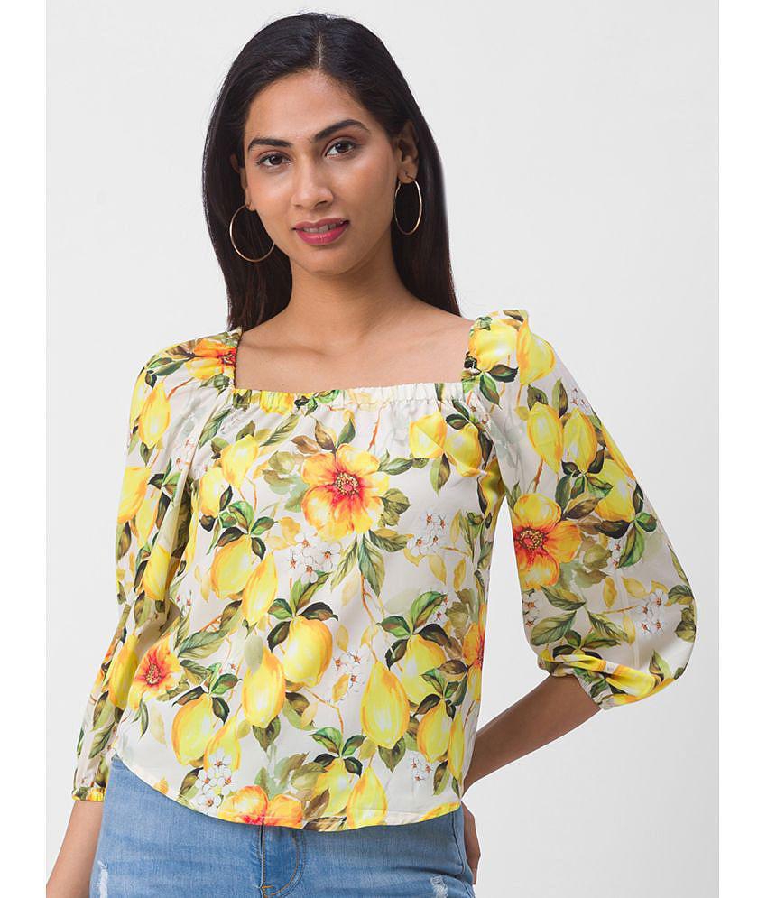 Globus - Yellow Polyester Women''s Regular Top ( Pack of 1 ) - None