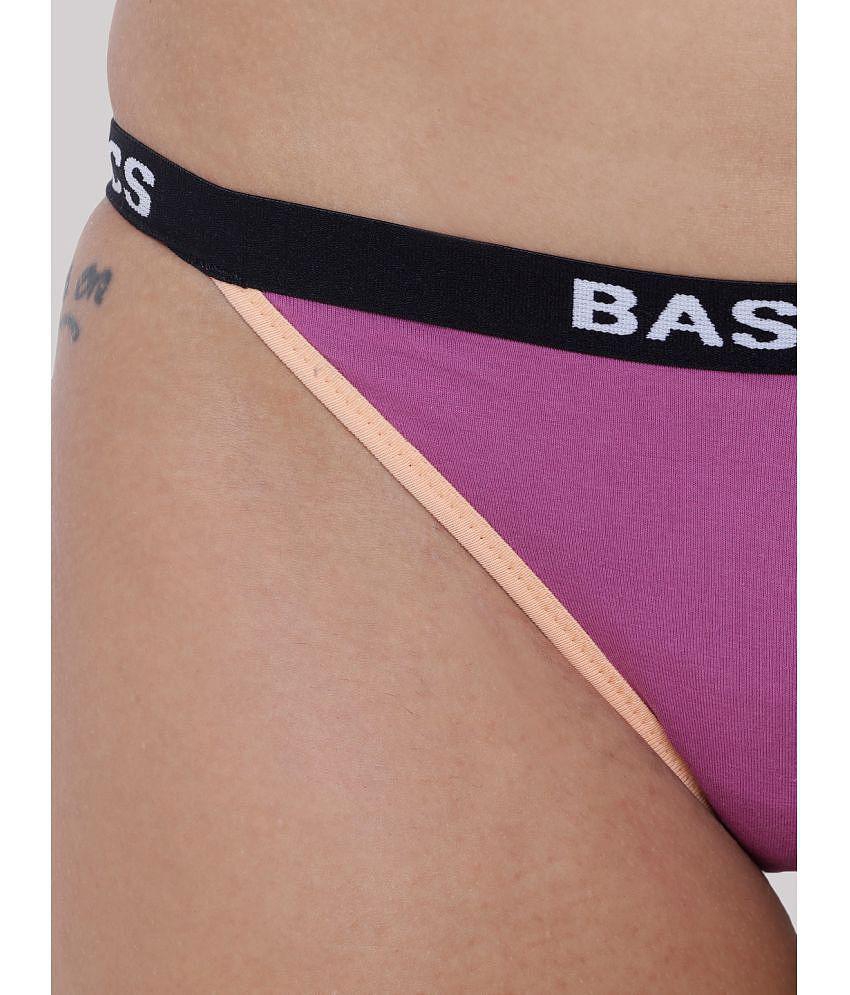 Affordable Men BASIICS By La Intimo - Purple BCPBR09 Cotton Lycra Solid Womens Bikini ( Pack of 