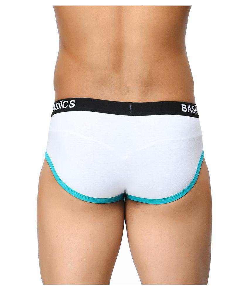 Elegant Men BASIICS By La Intimo - White Cotton Blend Mens Briefs ( Pack of 2 ) - M 2025 at Shop