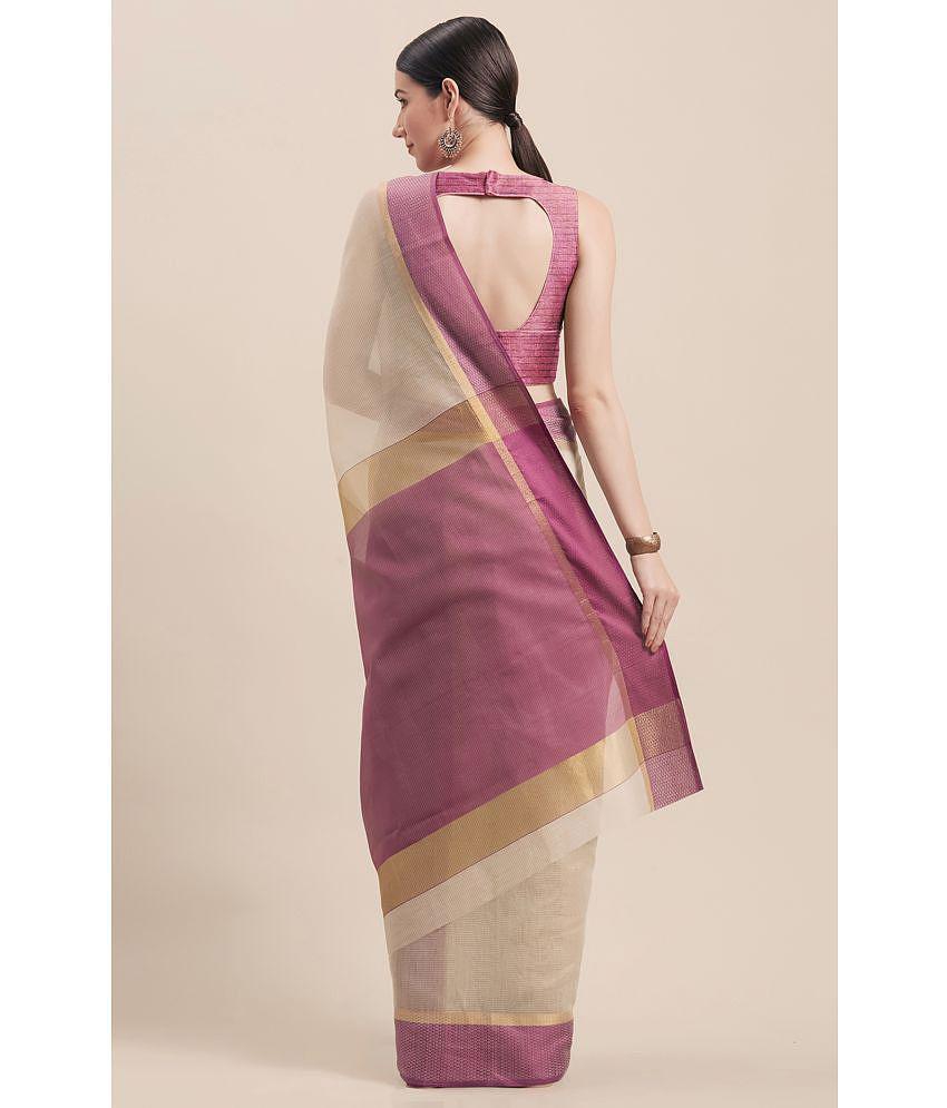 Rajnandini - Purple Cotton Saree With Blouse Piece ( Pack of 1 ) - Purple