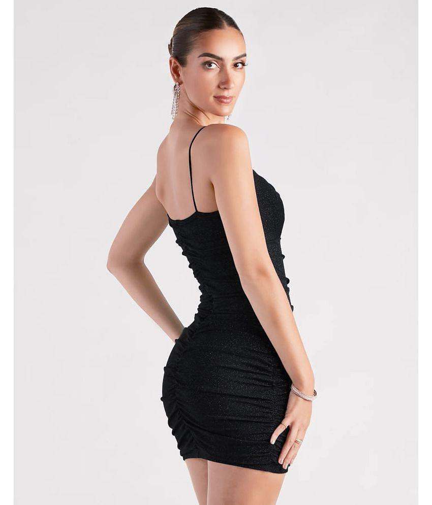 Top Men Addyvero Polyester Embellished Mini Womens Bodycon Dress - Black ( Pack of 1 ) - None 20