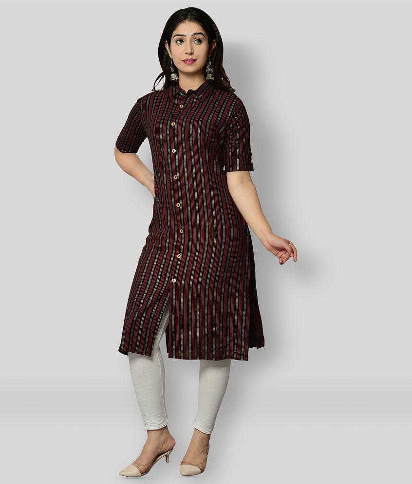 Glorious - Multicolor Rayon Women's Front Slit Kurti ( Pack of 1 ) - XXL