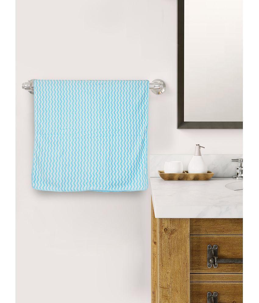 Top Men STYLE SHOES Cotton Blend Striped 325 -GSM Bath Towel ( Pack of 1 ) - Light Blue - Light 