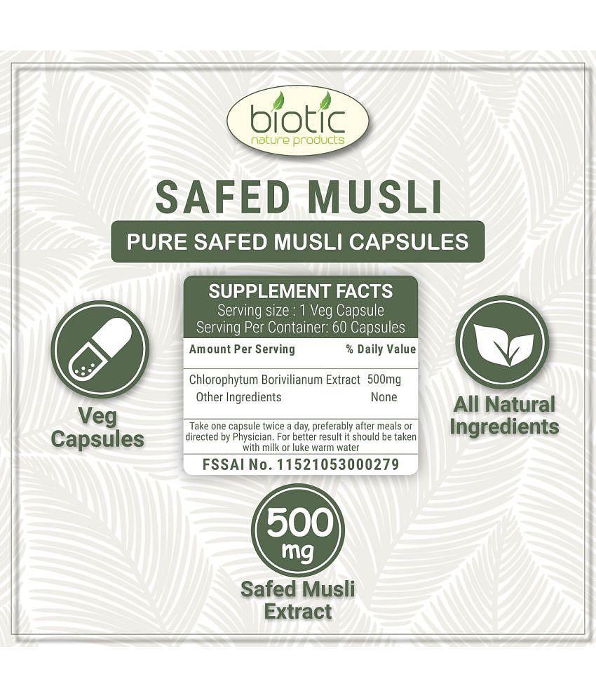 Biotic Safed Musli Capsules (Chlorophytum Borivilianum) Capsule 120 no.s Pack of 2