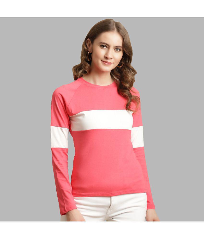 Modern Women Fabflee - Peach Cotton Regular Fit Women's T-Shirt ( Pack of 1 ) - None 2025 at Sho