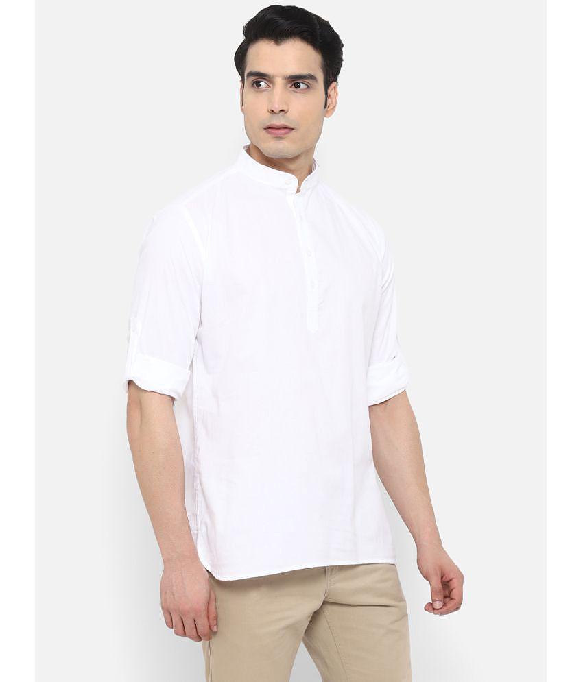 Springberry - Shirt Style 100 percent Cotton White Men's Kurta ( Pack of 1 ) - None