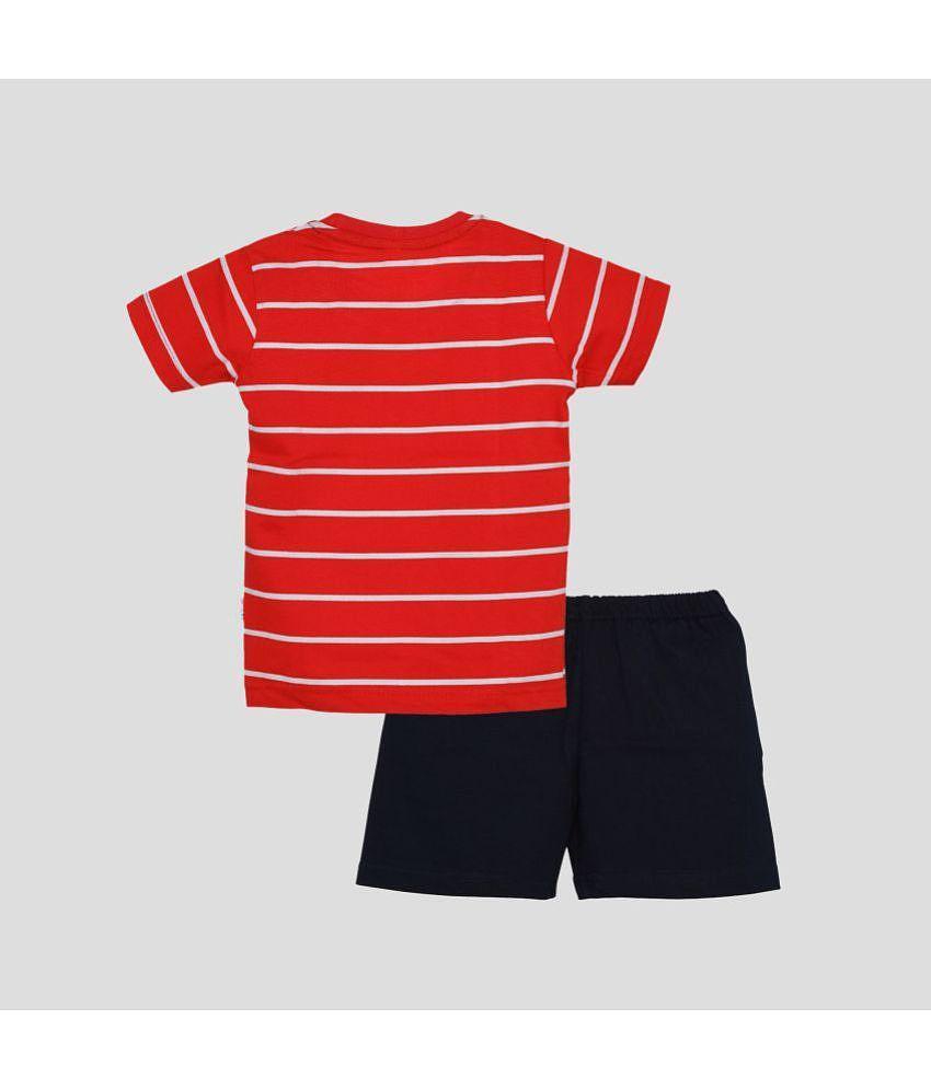 Affordable Men CATCUB - Red Cotton T-Shirt & Shorts For Baby Boy ( Pack of 1 ) - None 2025 at Sh