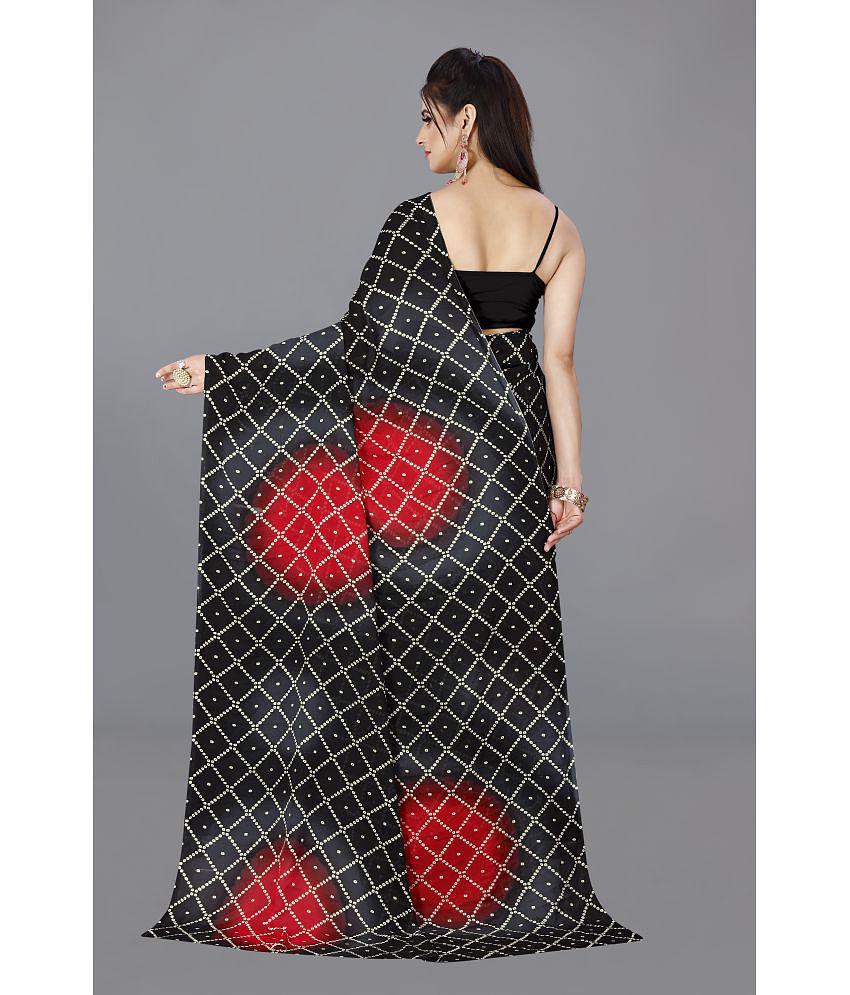 Sherine - Black Georgette Saree Without Blouse Piece ( Pack of 1 ) - Black