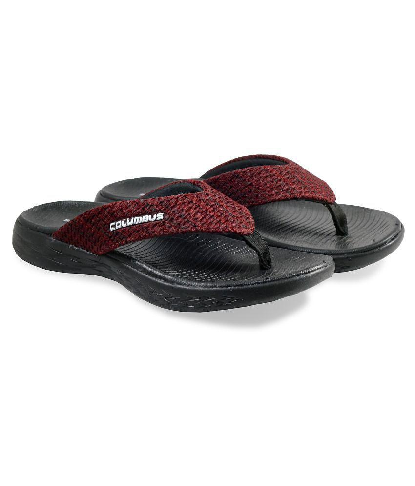 Columbus Maroon Slippers - 9