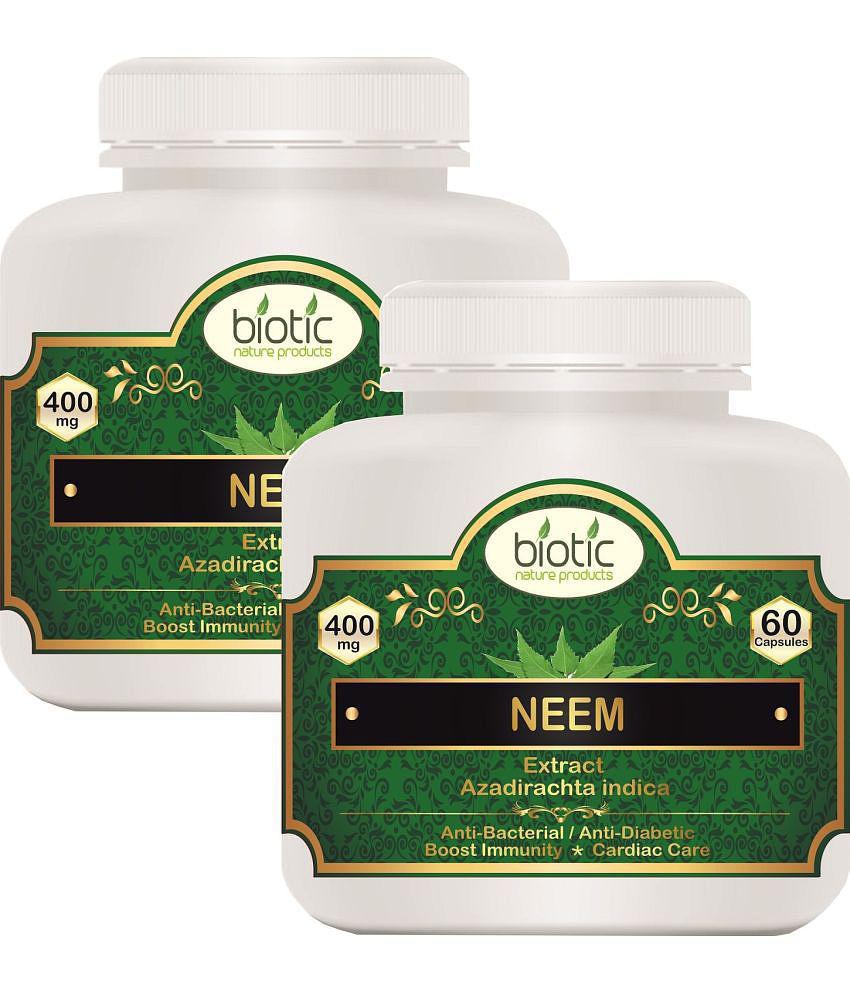 Biotic Neem Extract Capsules (Azadirachta indica) 400mg Capsule 120 no.s Pack of 2