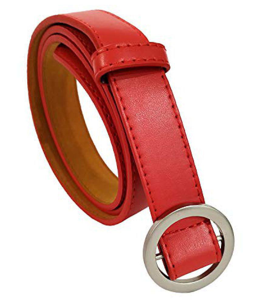 Luxurious Men Livosorb Red PU Casual Belt - None 2025 at ShopCircuit | ONDC