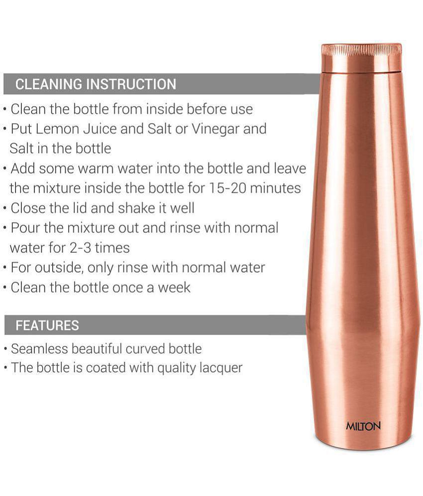 Milton Copper Crown 1100 Water Bottle, 1 Piece, 1.09 Litre, Copper | 100% Leak Proof | Office Bottle | Gym Bottle | Yoga Bottle | Home | Kitchen | Hiking | Treking Bottle | Travel Bottle - C