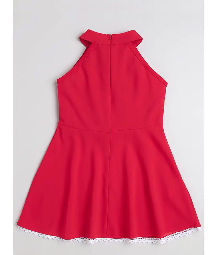 Elegant Men Addyvero - Red Lycra Girls Fit and Flare Dress ( Pack of 1 ) - None 2025 at ShopCirc