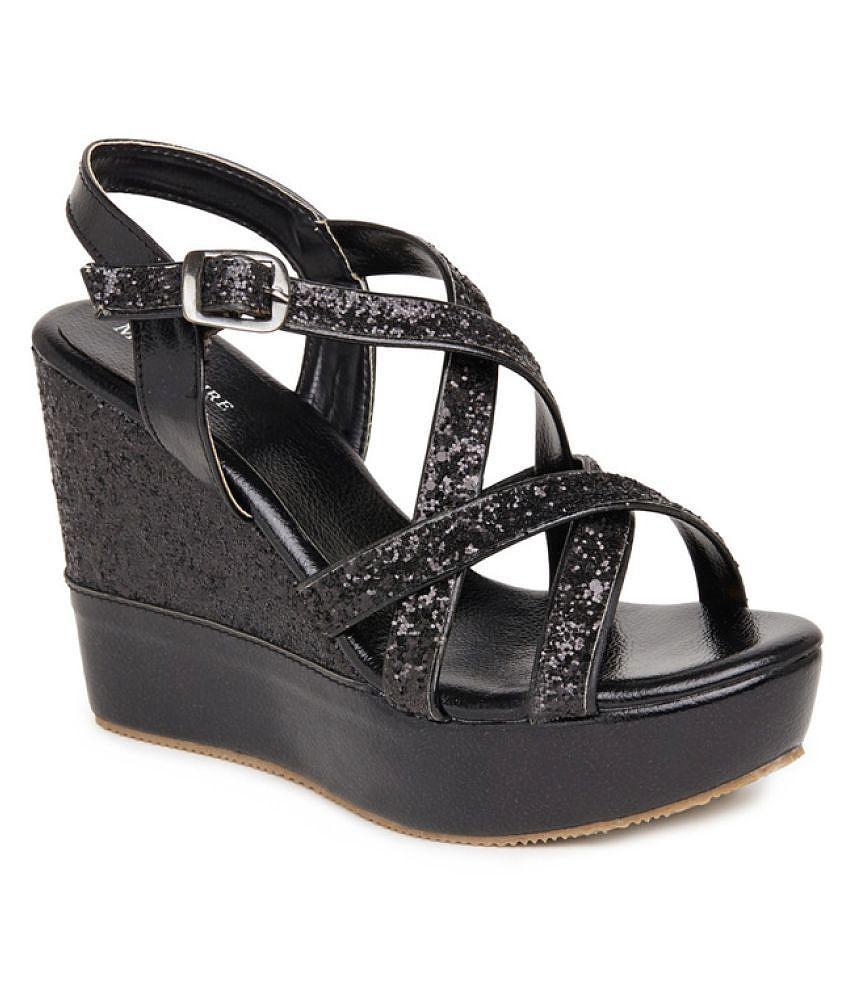 Marc Loire Black Wedges Heels - 6