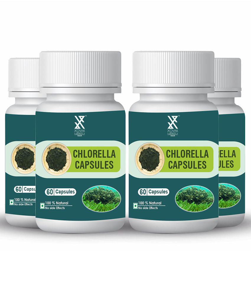 xovak pharmtech Organic Chlorella 200 gm Minerals Capsule Pack of 4