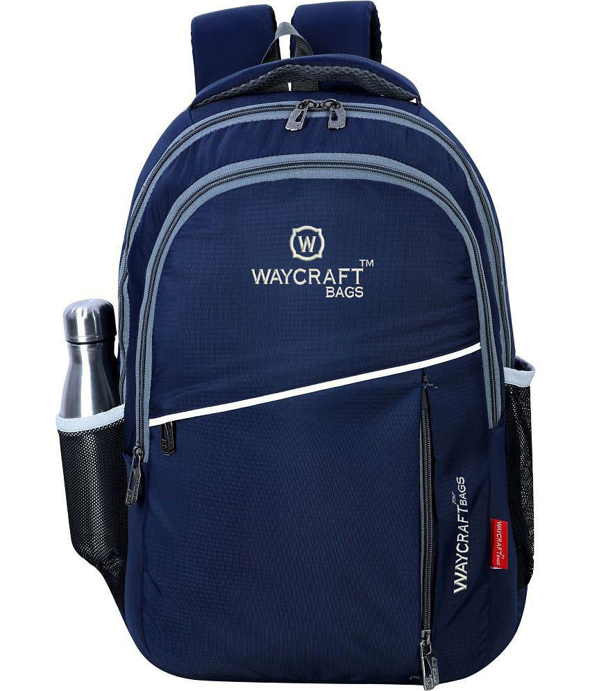 Waycraft - Blue Polyester Backpack ( 35 Ltrs ) - Blue