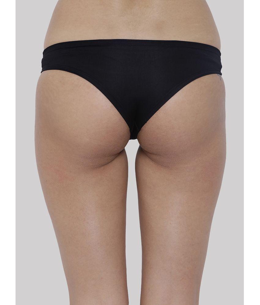 Latest Men BASIICS By La Intimo - Black BCPSS02 Polyester Solid Women's Hipster ( Pack of 1 ) - 