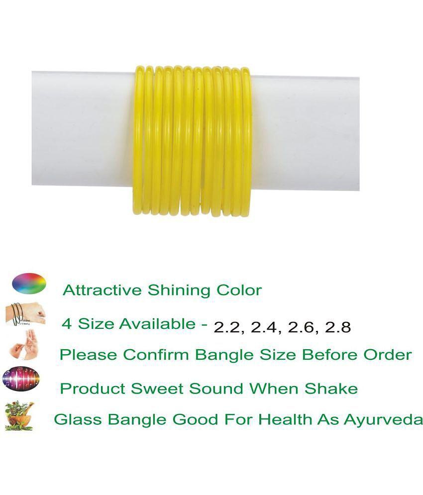 Top Men Somil Yellow Bangle Set ( Pack of 12 ) - None 2025 at ShopCircuit | ONDC