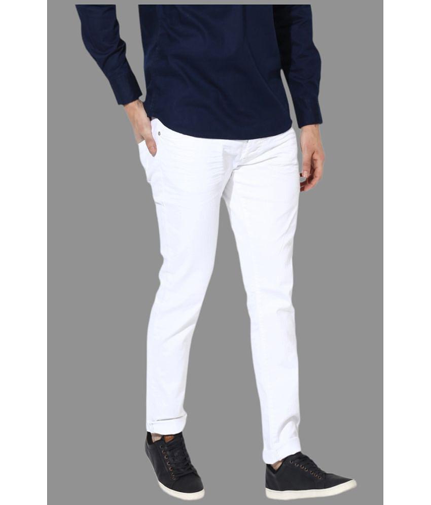 x20 - White Denim Skinny Fit Men''s Jeans ( Pack of 1 ) - None