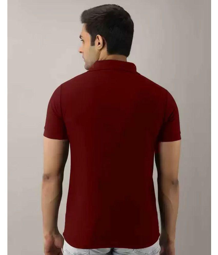 SKYRISE - Maroon Cotton Blend Slim Fit Men's Polo T Shirt ( Pack of 1 ) - None