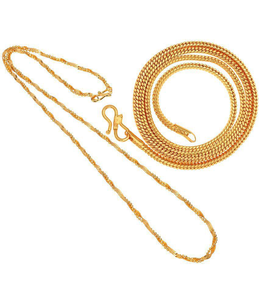 Luxurious Men AanyaCentric Combo of 2 Gold Plated 22inches Long Fashion Chain - None 2025 at Sho