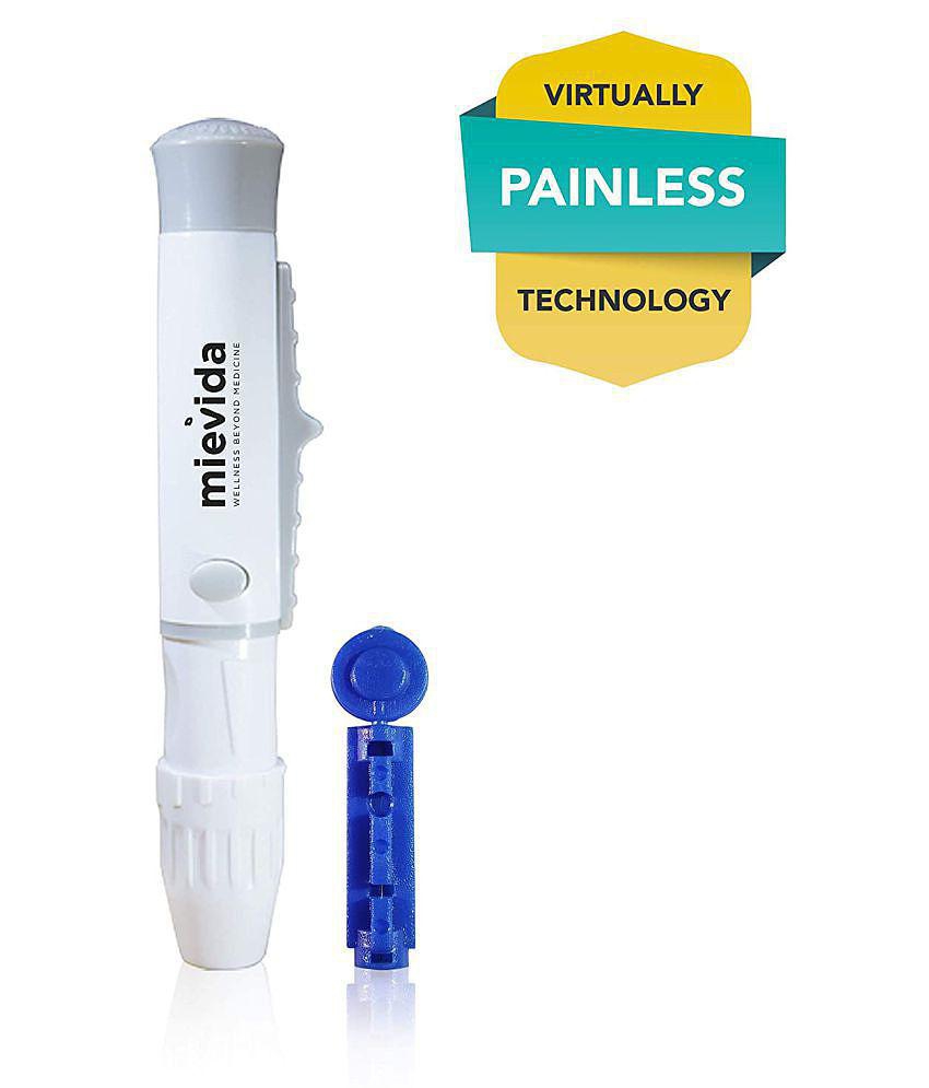 MIEVIDA Sterile Lancets with Lancing Device with Painless Prick Technology and 6 Depth Penetration, 100 Pieces