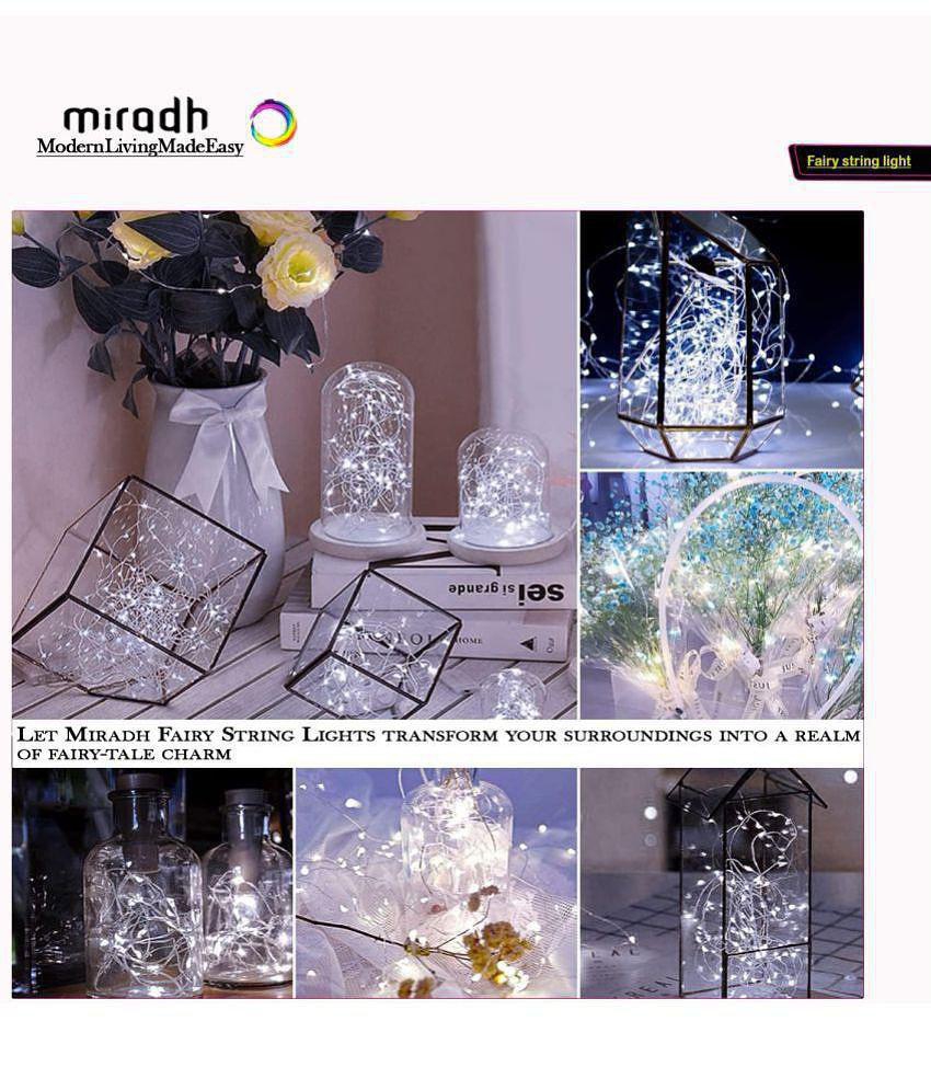 MIRADH - White 3Mtr String Light ( Pack of 3 ) - White