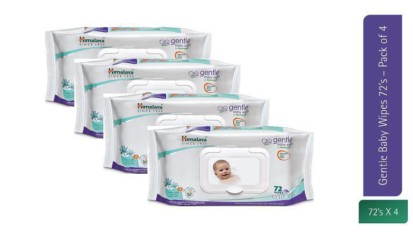 Himalaya Gentle Babay Wipes 72 (Pack of 4)