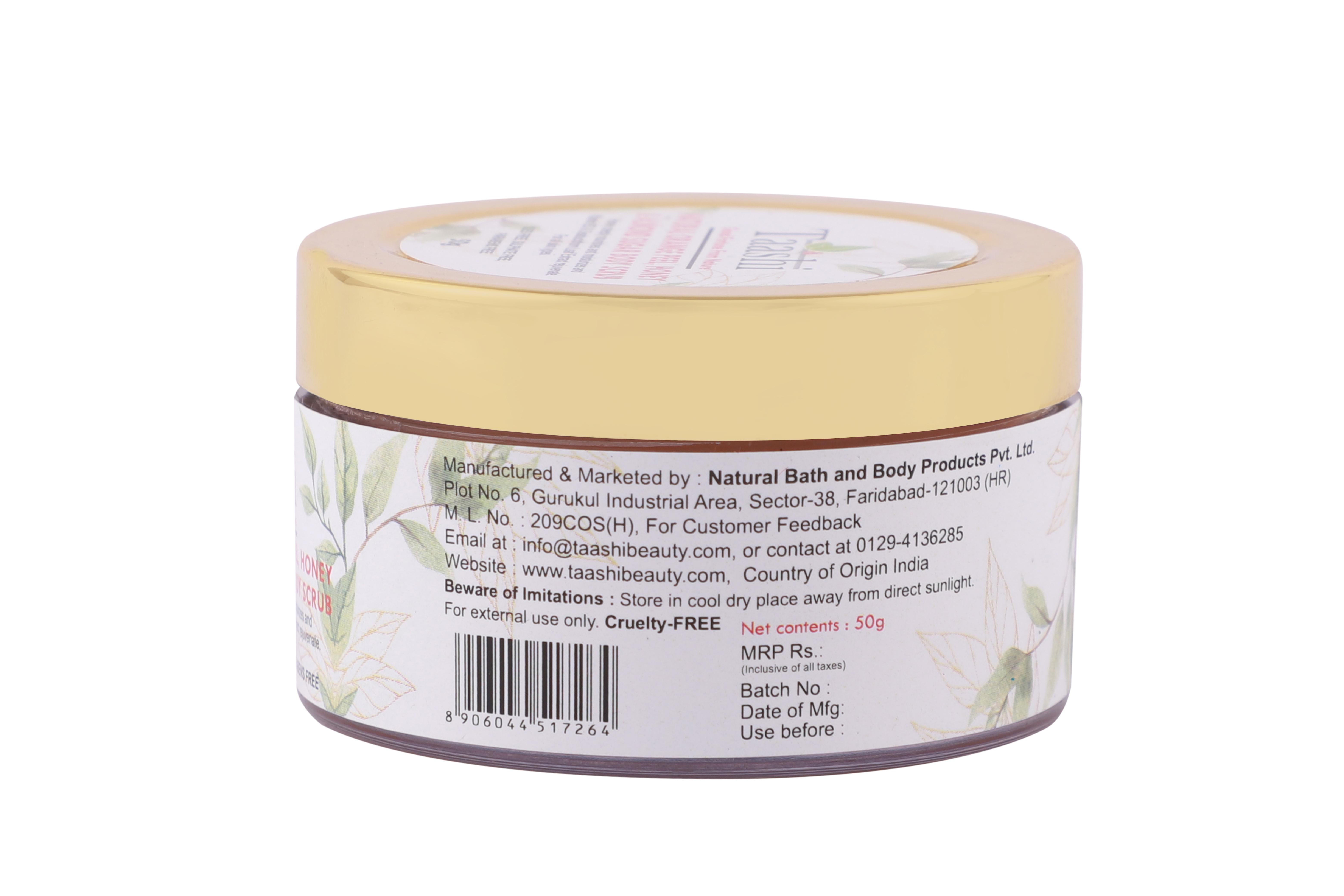 Taashi Natural Orange Peel, Honey & Almond Sugar Body Scrub(50 GM) for moisturised,rejuvenated and nourished skin