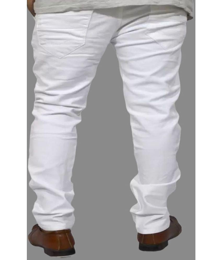 x20 - White Denim Skinny Fit Mens Jeans ( Pack of 1 ) - None