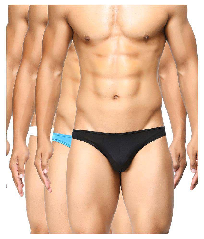 Chic Men BASIICS By La Intimo - Multicolor Polyester Men's Thongs ( Pack of 3 ) - S 2025 at Shop
