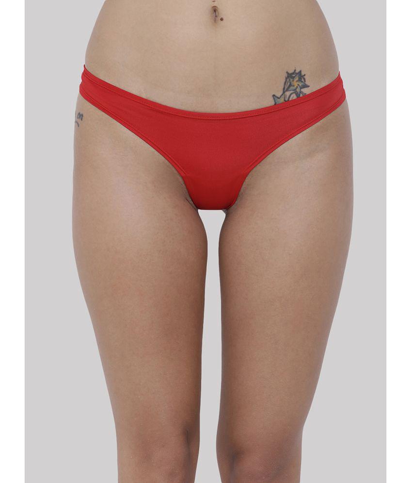 Sophisticated Men BASIICS By La Intimo - Red BCPSS01 Polyester Solid Womens Bikini ( Pack of 1 )