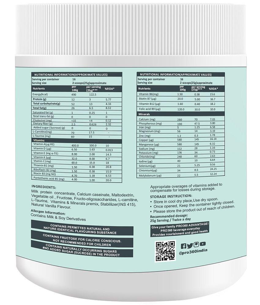 PRO360 Nephro LP Non-Dialysis Protein Health Drink Powder 400 gm Vanilla