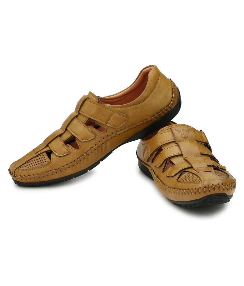 New Men Fashion Victim Beige Synthetic Leather Sandals - 7 2025 at ShopCircuit | ONDC