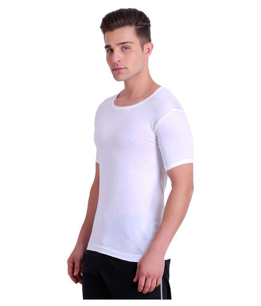 TT White Half Sleeve Vests Pack Of 3 - 100