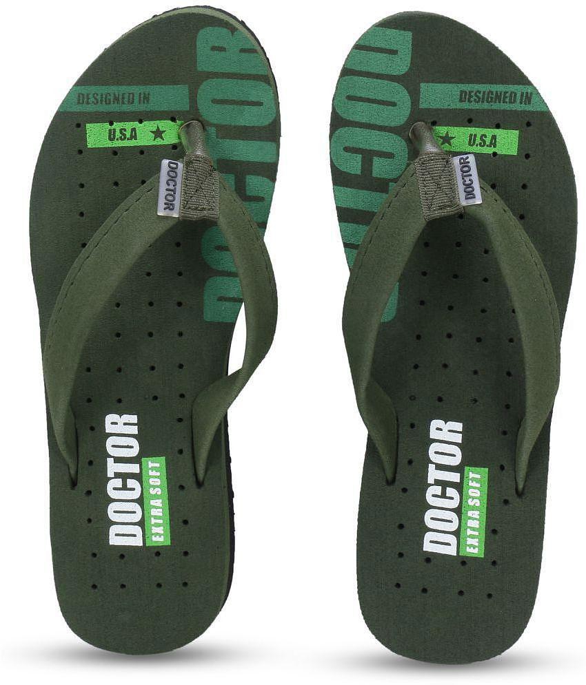 DOCTOR EXTRA SOFT - Olive Women''s Thong Flip Flop - None