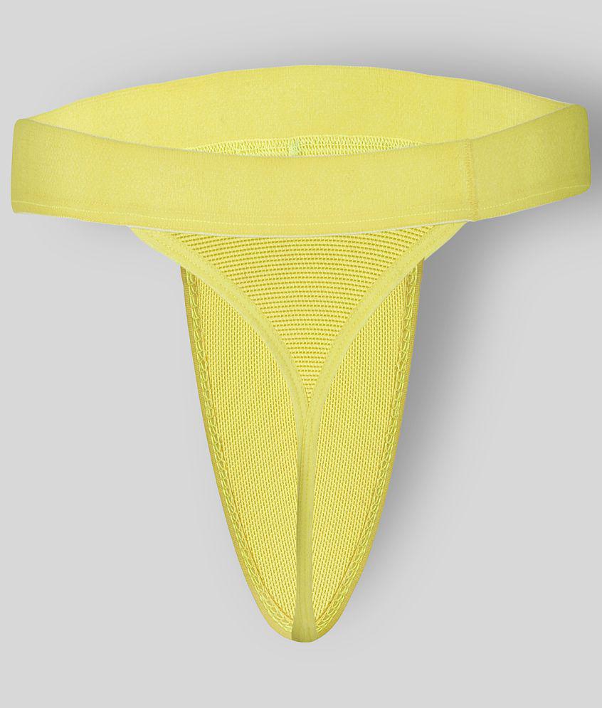 Bruchi Club - Yellow Nylon Men's Thongs ( Pack of 1 ) - None