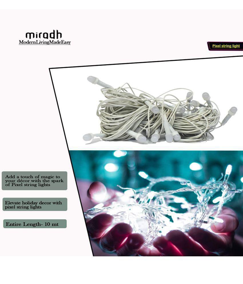 MIRADH - White 10Mtr String Light (Pack of 2) - White