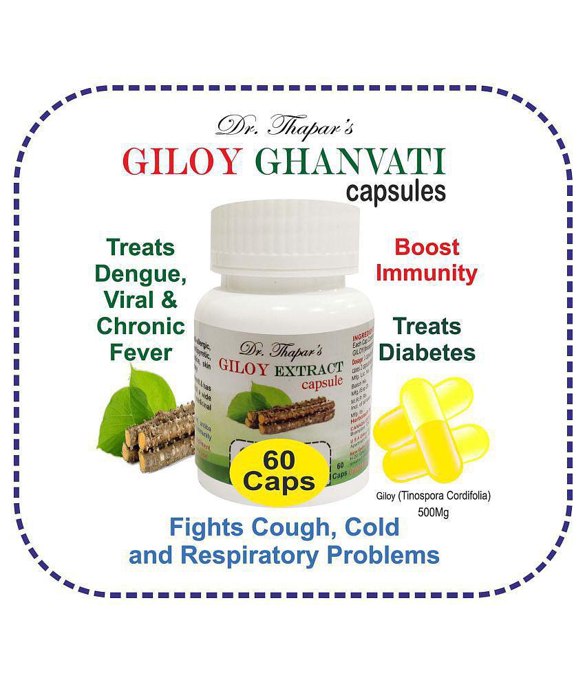 Dr. Thapar's GILOY GHANVATI(Tinosporia Cordifolia)60 Capsule 500 mg