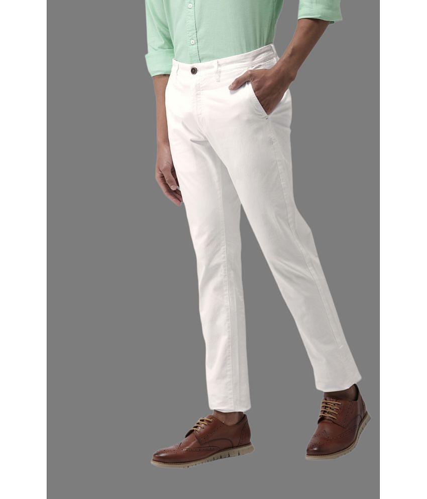 HALOGEN - White Cotton Lycra Skinny - Fit Men''s Chinos ( Pack of 1 ) - None