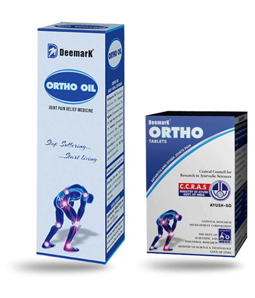 Deemark Ortho Oil -100ml + Ortho Tab -30 - Joint Pain & Muscles Pain - Pain Relief Oil (Pack Of 2)