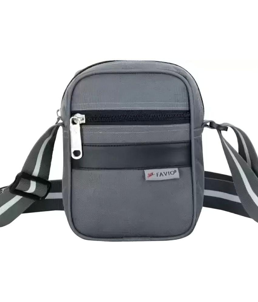 Raylan Grey Solid Messenger Bag - Grey