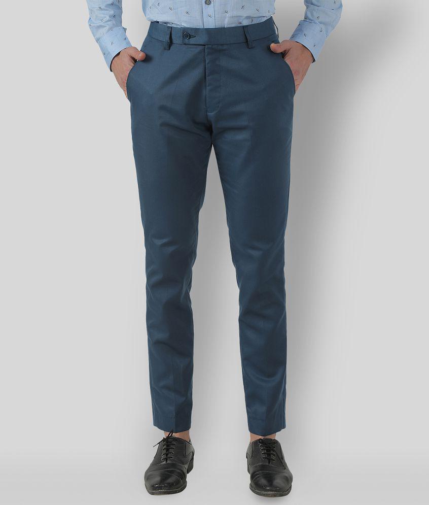 Inspire Clothing Inspiration - Blue Polycotton Slim - Fit Men's Formal Pants ( Pack of 1 ) - None