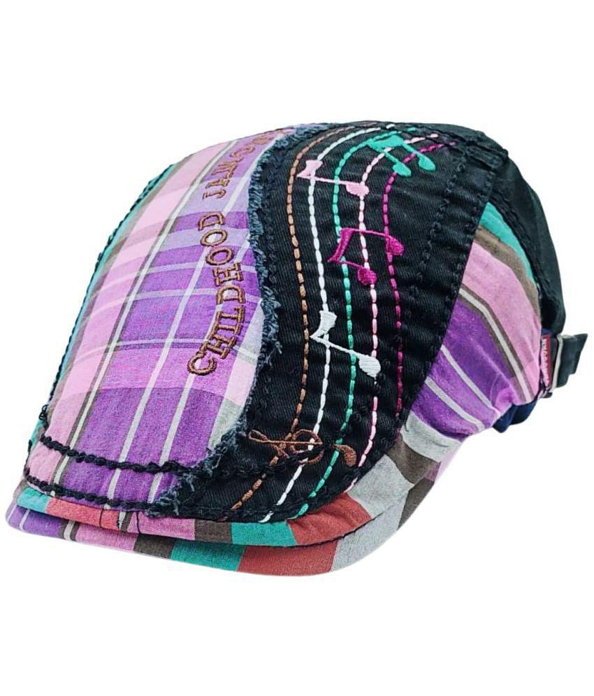 Affordable Men Zacharias Unisex Kids Cotton Beret Golf Cap jk-13 (Black_1-4 Years) (Pack of 1) -
