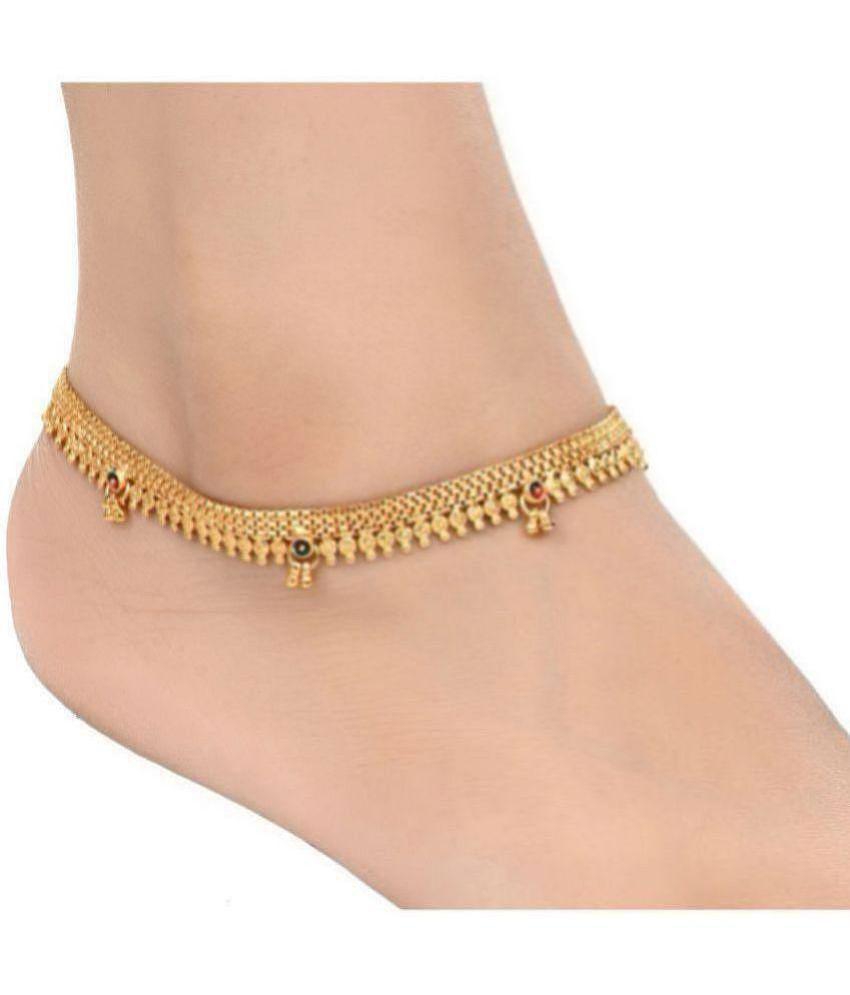 Elegant Men AanyaCentric - Gold Anklets ( Pack of 2 ) - Gold 2025 at ShopCircuit | ONDC
