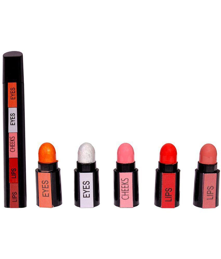 Fab 5 5-in-1 Lipstick 7.5gm| Five Shades In One| Long Lasting, Matte Finish| with 5 Step Multi Combo Eye, Cheek Lips - L, Teal