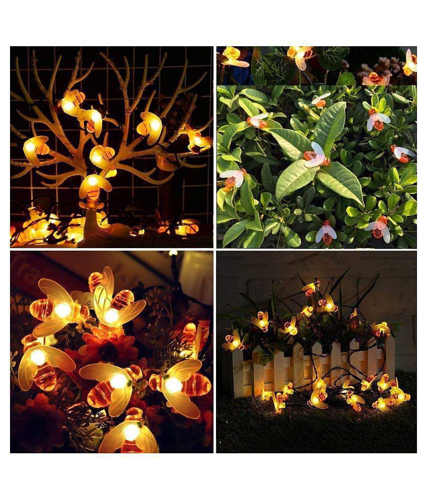 thriftkart 16 LED Honeybee Plug in Fairy String Lights Orange - Multicolour