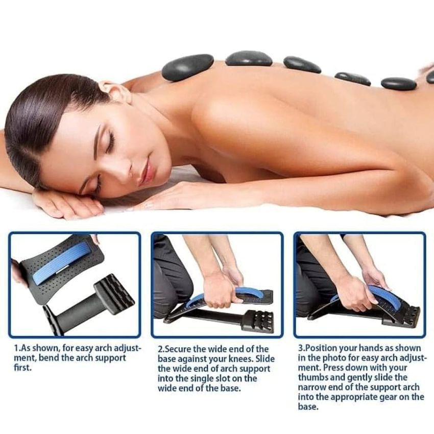 HSP ENTERPRISES Back Pain Relief Product Back Stretcher Spinal Back Relaxation Device Back Support For Lower & Upper Muscle Pain Relief Back Massager For Bed Chair & Car - Multi Color