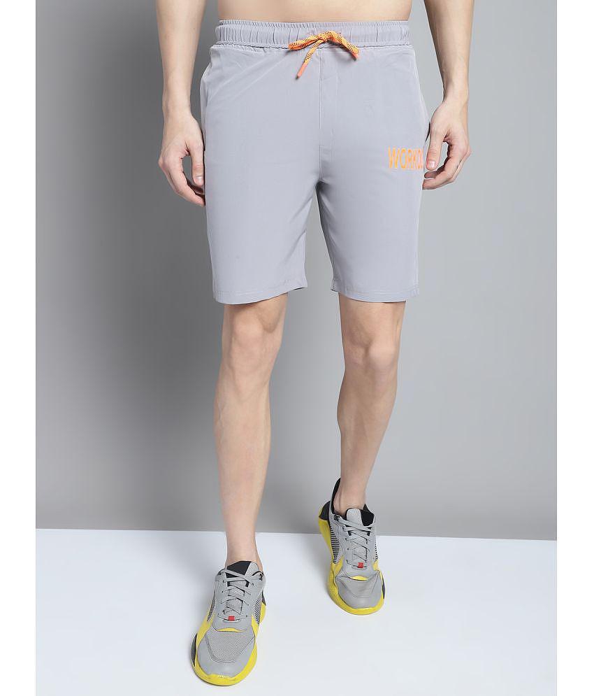 9TY3REE - Grey Polyester Men's Shorts ( Pack of 1 ) - None